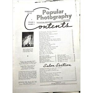 Ephemera 30+ Pages 5.6 oz Pictures Articles Popular Photography Magazine Feb '40